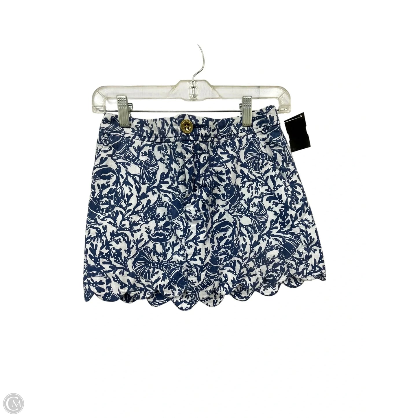 Shorts Designer By Lilly Pulitzer In Blue & White, Size: 0