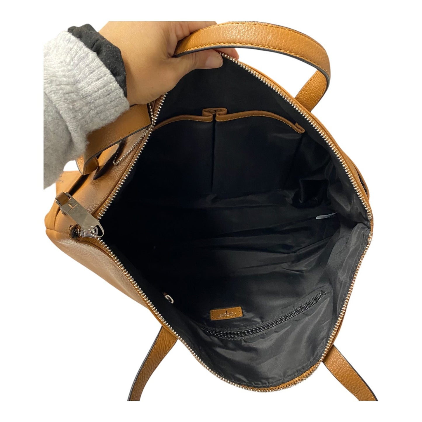 TOTE LEATHER by TAHARI BY ARTHUR LEVINE In BROWN, Size: LARGE