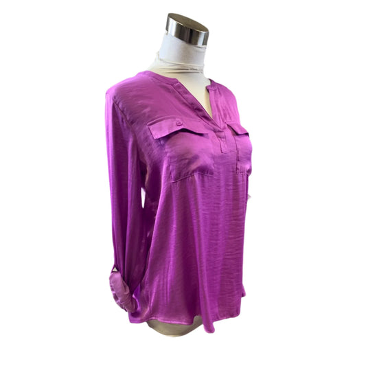 Top Long Sleeve Basic By Simply Vera In Purple, Size: Xs