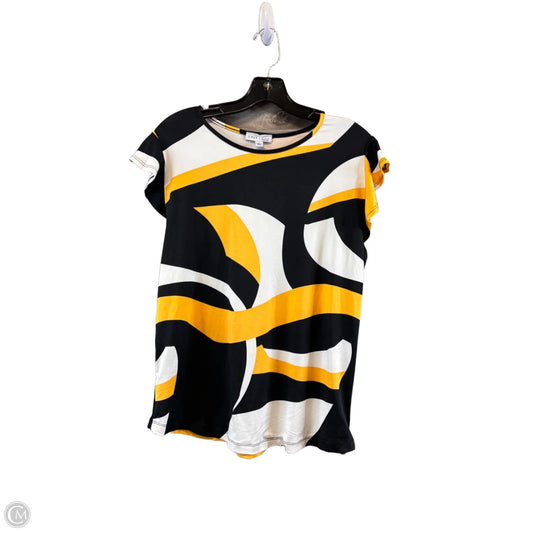 Top Short Sleeve Basic By Clothes Mentor In Black & Yellow, Size: Xl