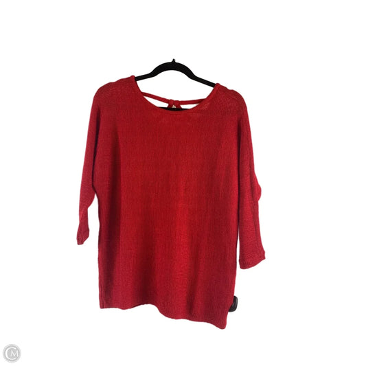 Top 3/4 Sleeve By Chicos In Red, Size: S