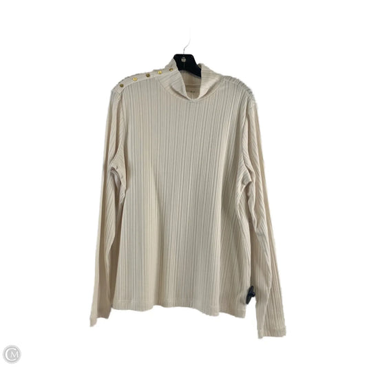 Top Long Sleeve Basic By Croft And Barrow In Ivory, Size: Xxl