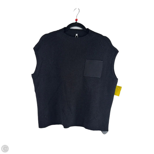Sweater Short Sleeve By Clothes Mentor In Black, Size: L