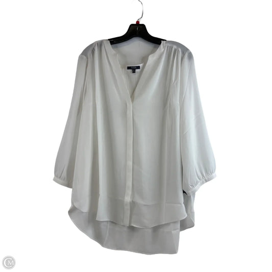 Top 3/4 Sleeve By Not Your Daughters Jeans In White, Size: 1x