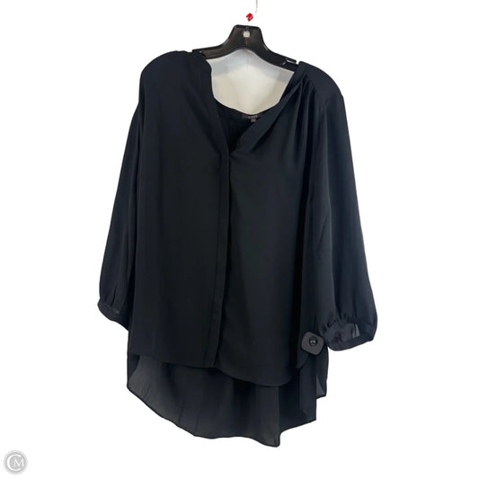 Top 3/4 Sleeve By Not Your Daughters Jeans In Black, Size: 1x