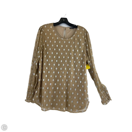 Top Long Sleeve By Adrianna Papell In Gold & Silver, Size: Xl
