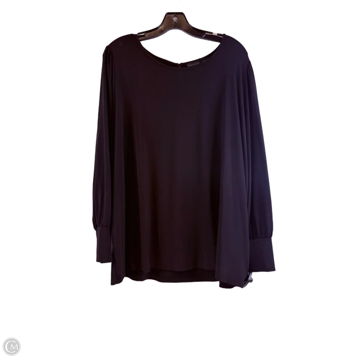 Top Long Sleeve By Tahari In Black, Size: 2x