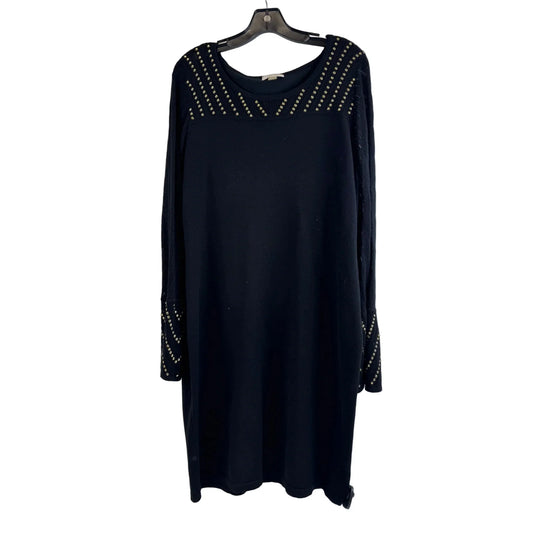 Dress Casual Midi By Calvin Klein In Black & Gold, Size: Xl