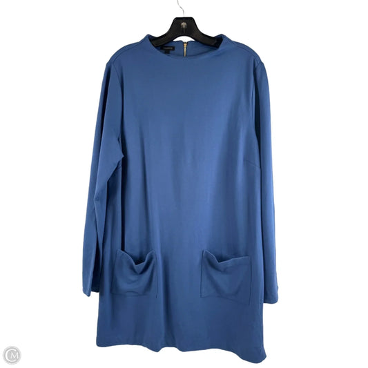 Dress Casual Midi By Talbots In Blue, Size: L