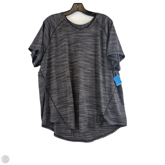 Athletic Top Short Sleeve By Tek Gear In Striped Pattern, Size: 2x