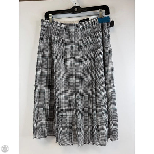 Skirt Midi By Ann Taylor In Black & White, Size: 8