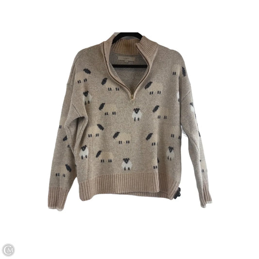 Sweater By Loft In Black & Tan, Size: M
