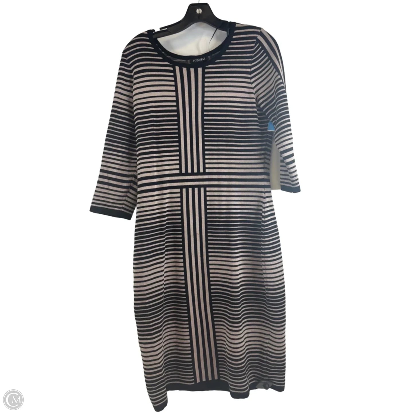 Dress Casual Midi By Roz And Ali In Striped Pattern, Size: L