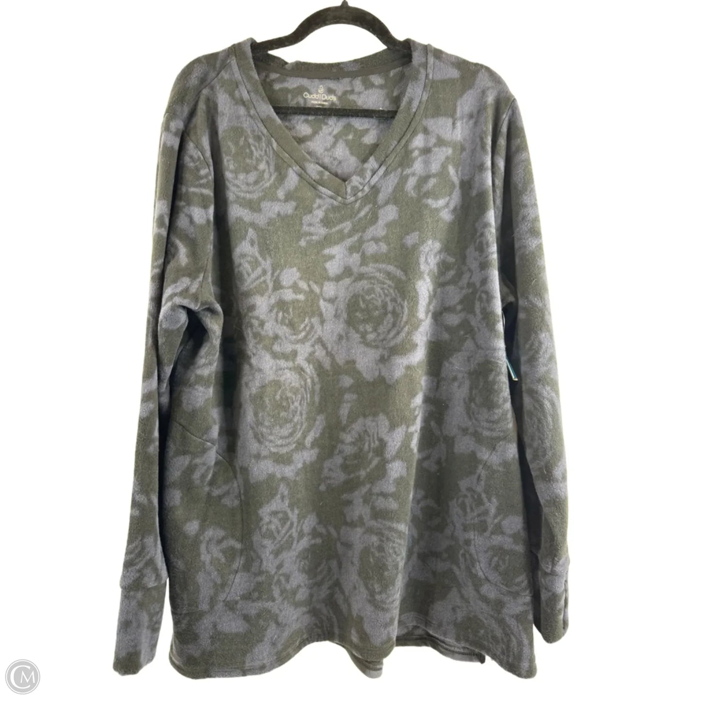 Top Long Sleeve By Cuddl Duds In Black & Blue, Size: Xl