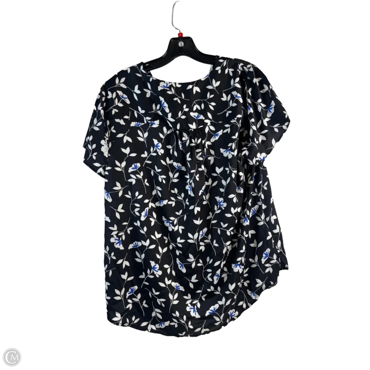 Top Short Sleeve By Tahari In Black Denim, Size: S