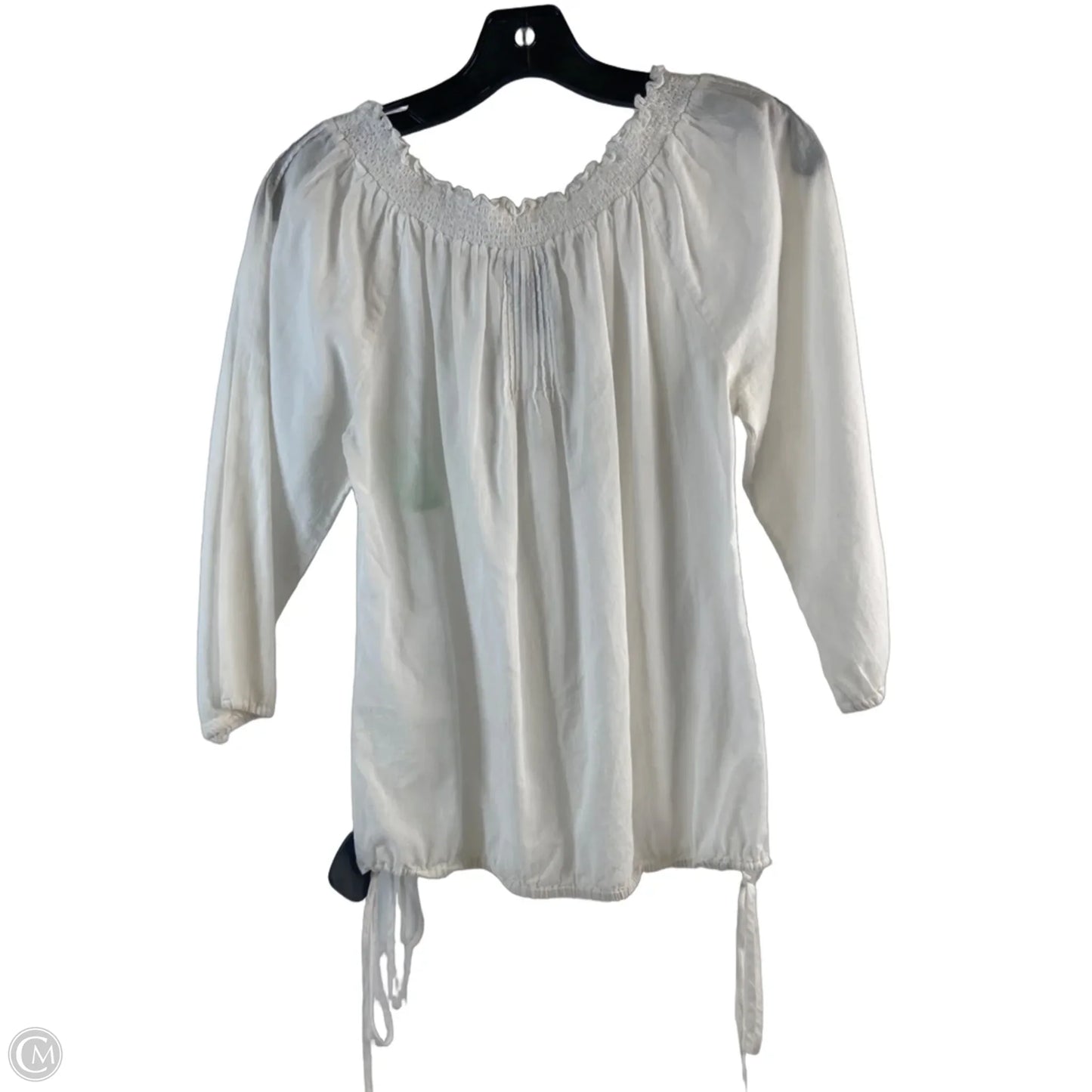 Top 3/4 Sleeve Basic By Lucky Brand In White, Size: Xs