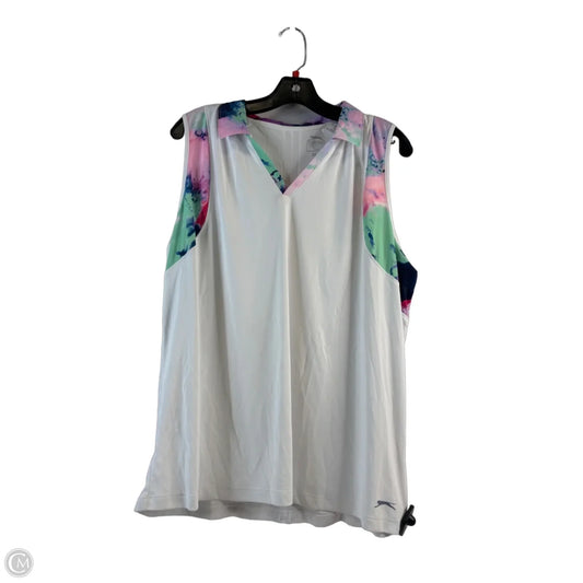 Athletic Tank Top By Slazenger In Pink & White, Size: Xxl