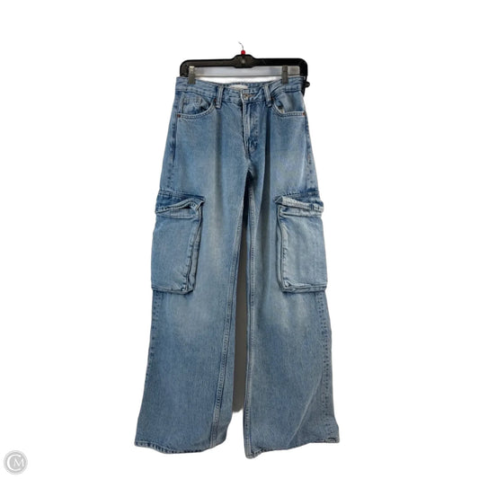 Jeans Wide Leg By Zara In Blue Denim, Size: S
