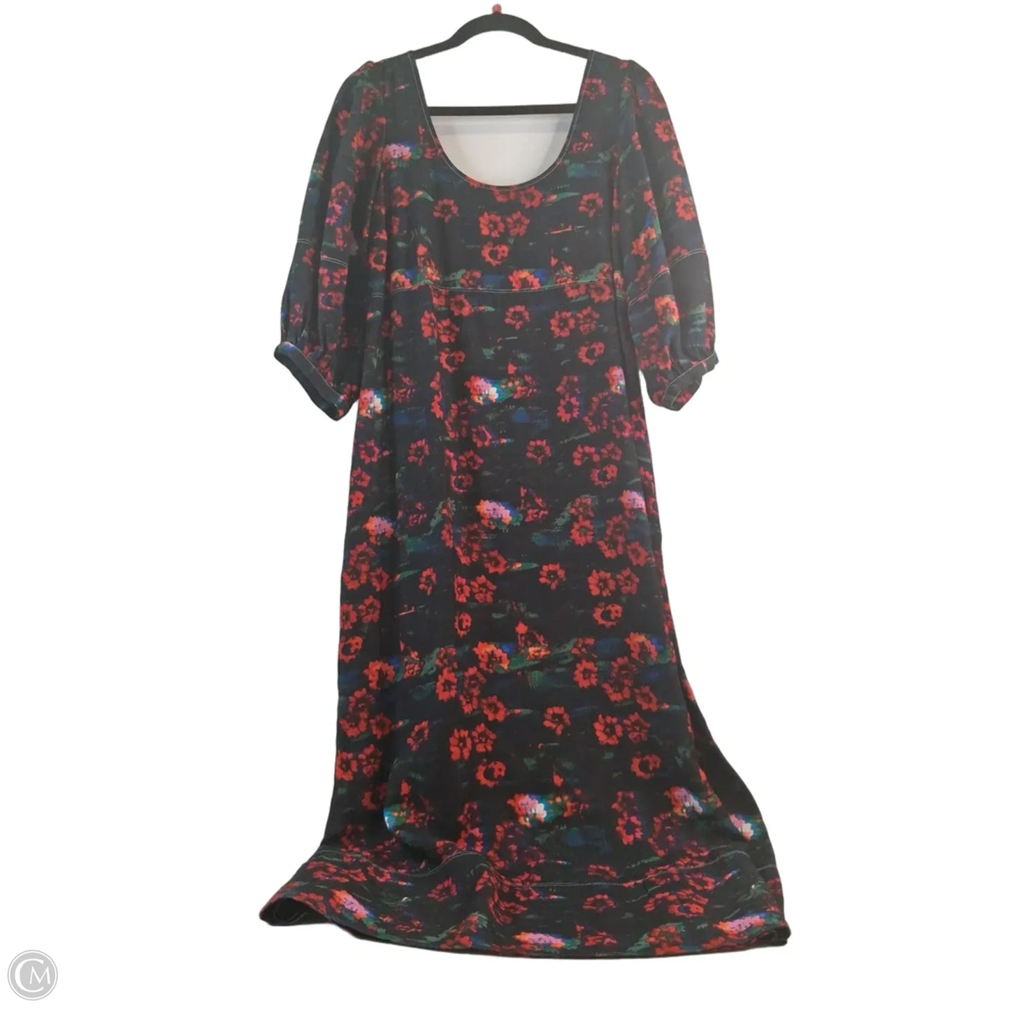 Dress Casual Midi By Clothes Mentor In Black & Red, Size: M