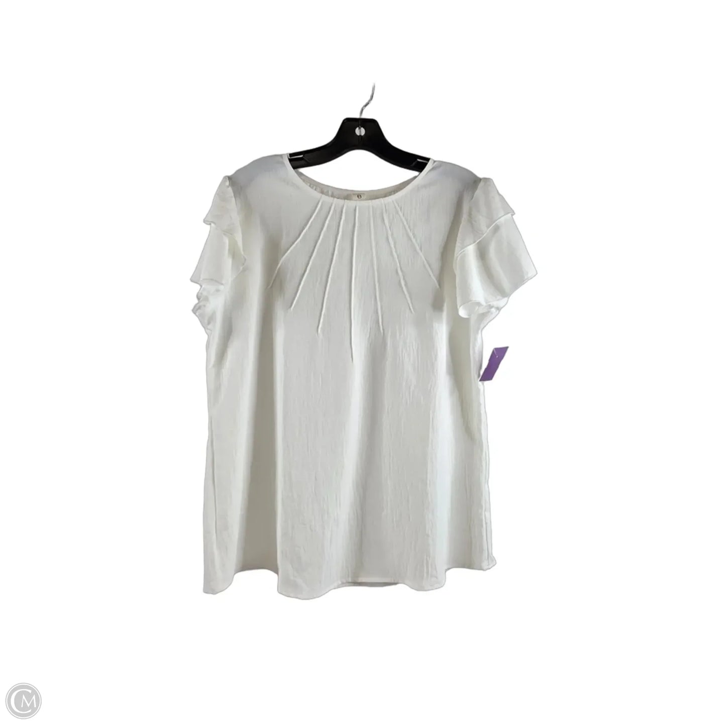 Top Short Sleeve By Cme In White, Size: L