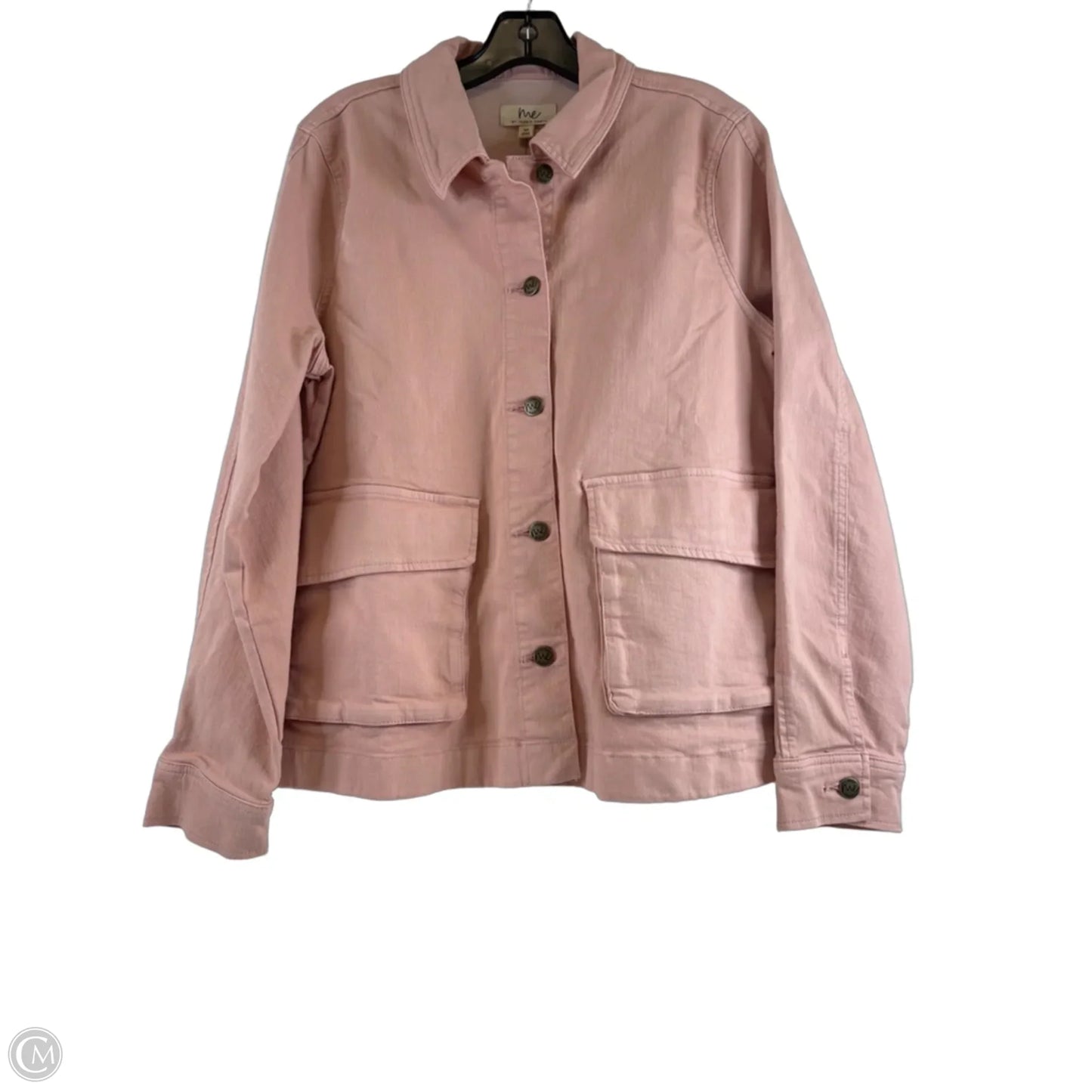 Jacket Denim By Clothes Mentor In Pink Denim, Size: M