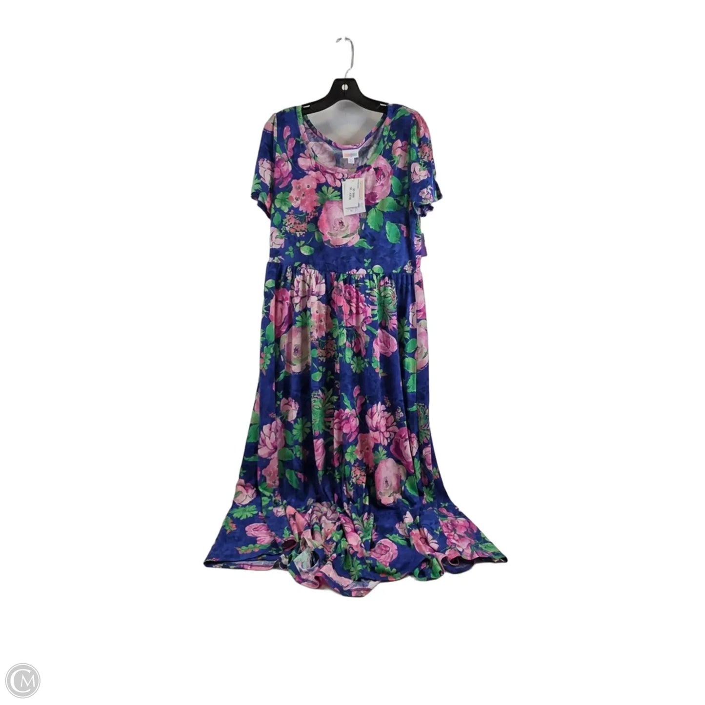 Dress Casual Midi By Lularoe In Blue & Pink, Size: Xl