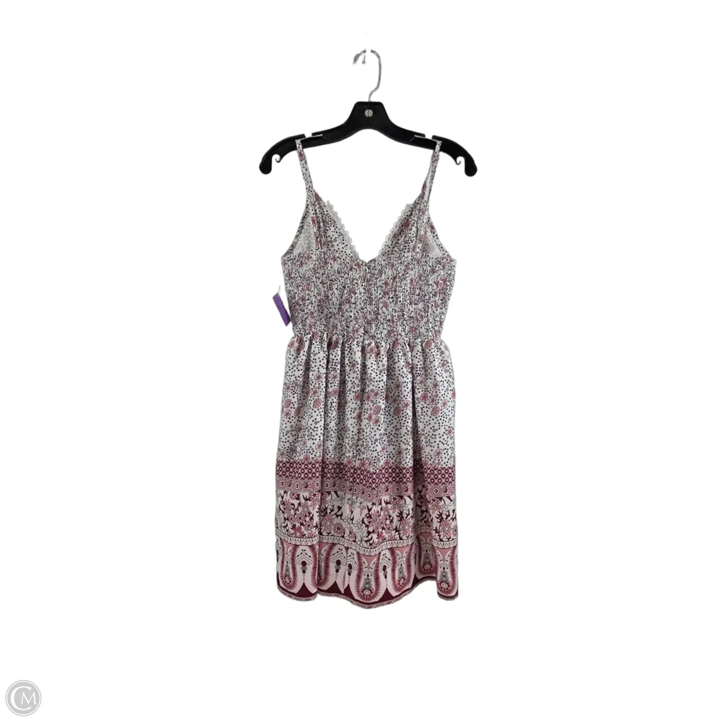 Dress Casual Short By Clothes Mentor In Pink & White, Size: S