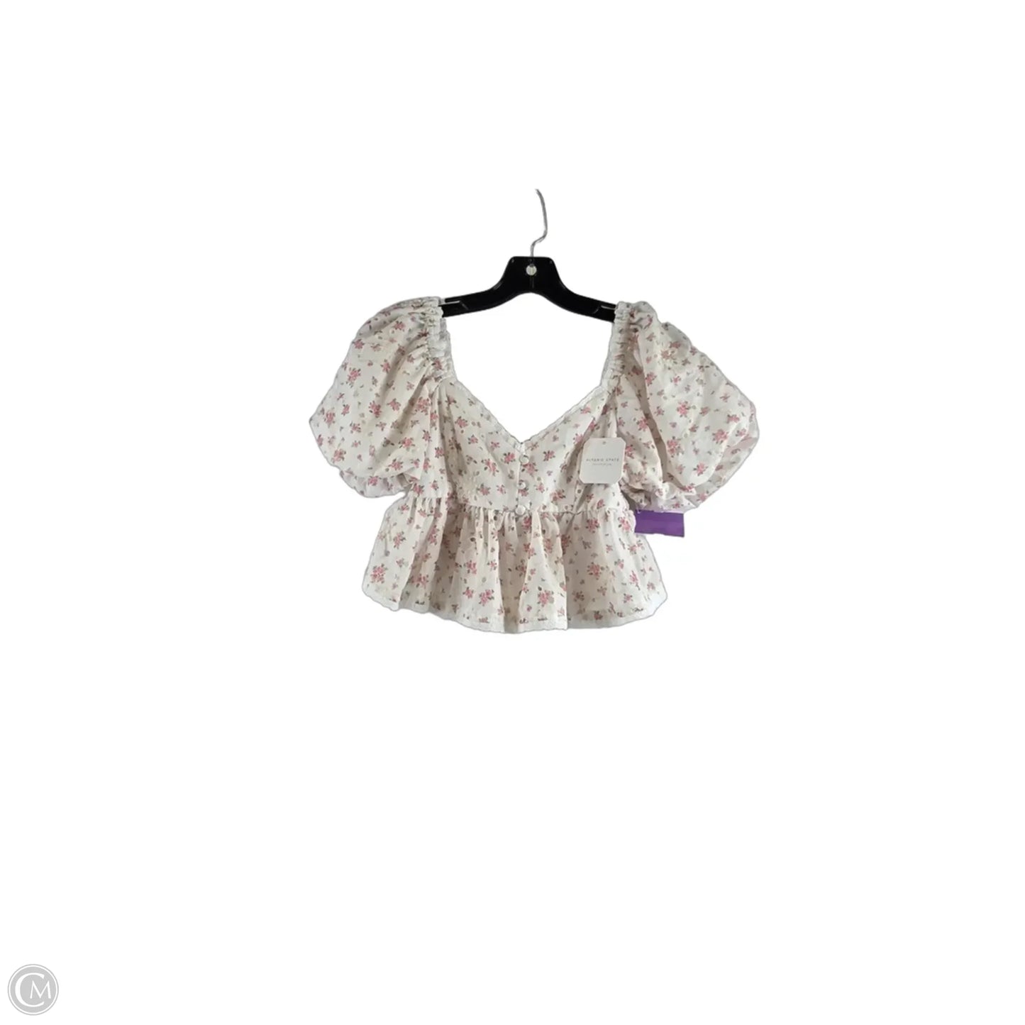 Top Short Sleeve By Altard State In Pink & White, Size: S
