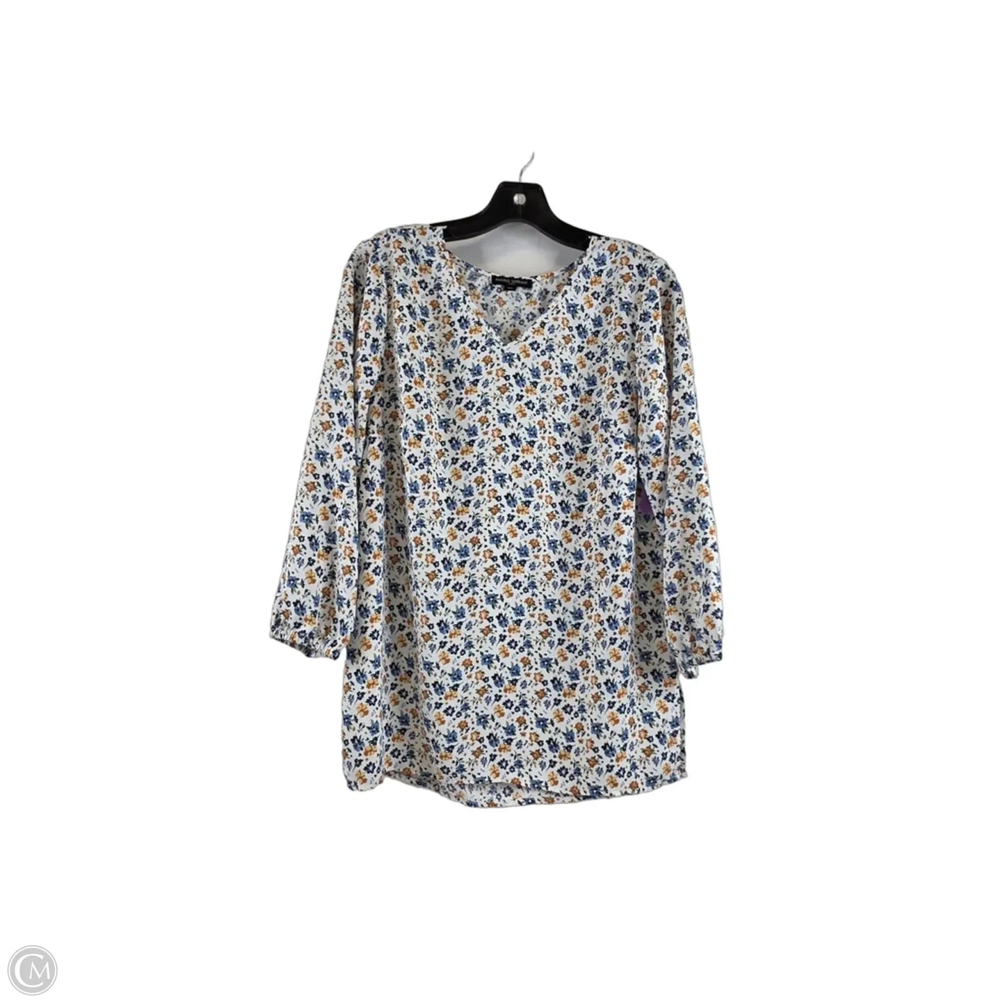 Top Short Sleeve By Mario Serrani In Blue & Brown, Size: M