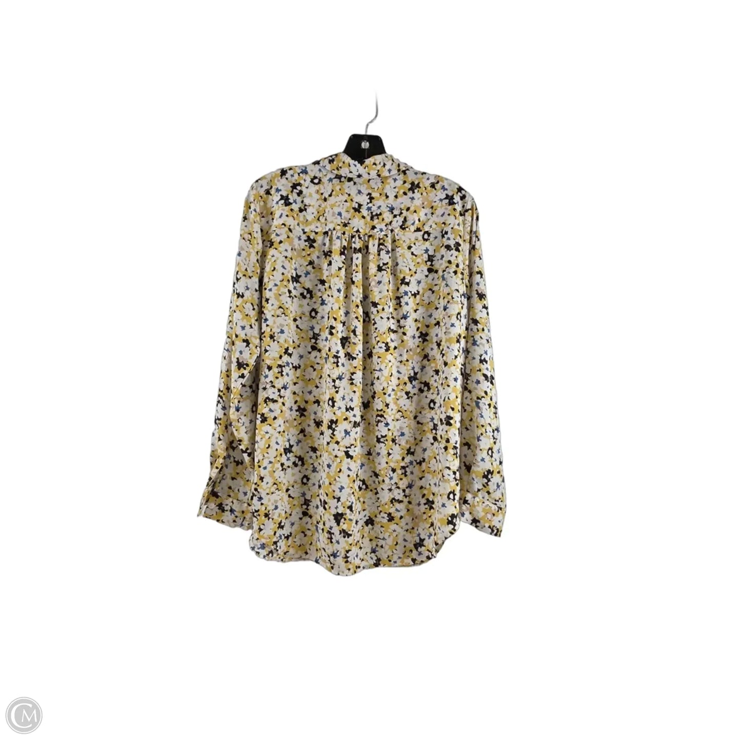 Top Long Sleeve Basic By Ann Taylor In Black & Yellow, Size: M