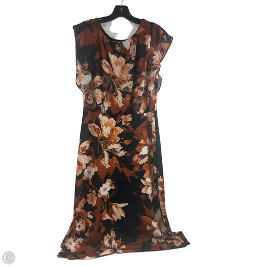 Dress Casual Midi By Connected Apparel In Blue & Brown, Size: M