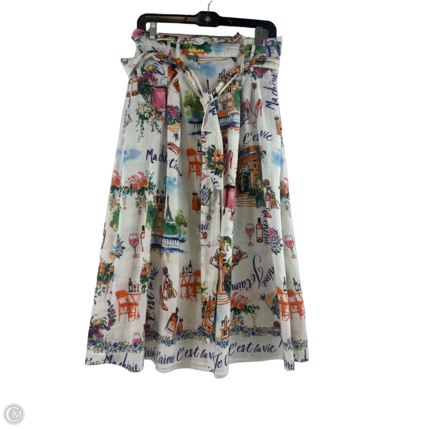 Skirt Midi By Clothes Mentor In Pink & White, Size: 12