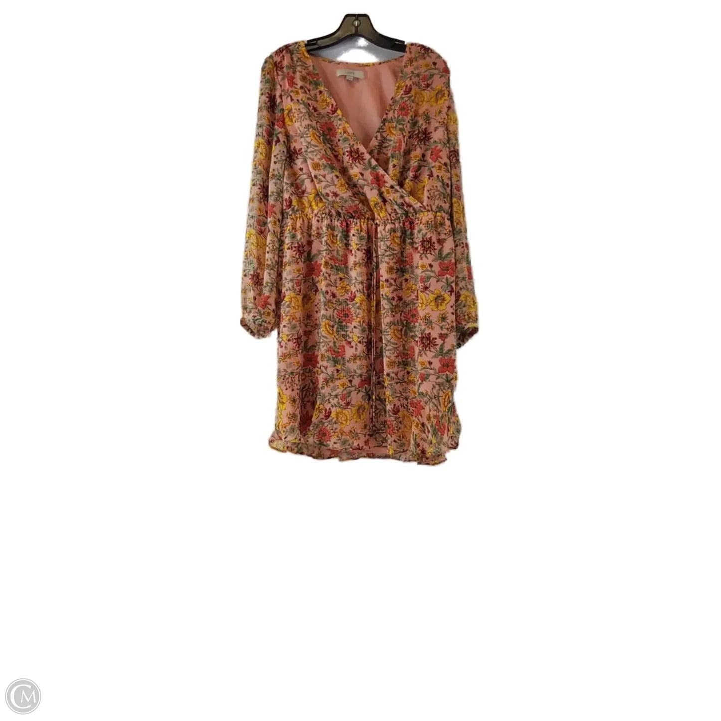 Dress Casual Midi By Loft In Floral Print, Size: L