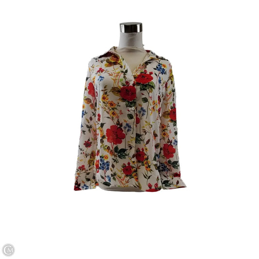 Top Long Sleeve By Elie Tahari In Floral Print, Size: Xs