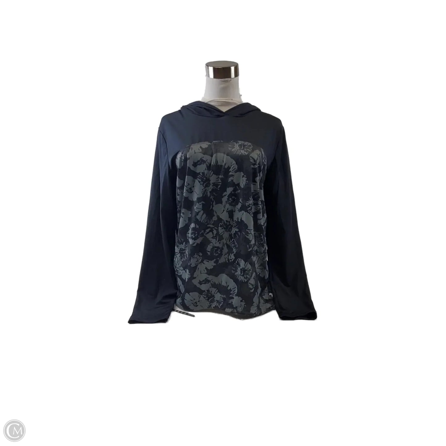 Athletic Top Long Sleeve Crewneck By Under Armour In Black & Grey, Size: L