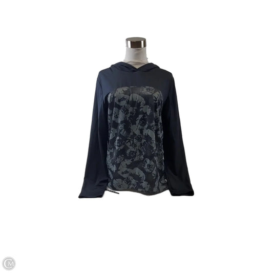 Athletic Top Long Sleeve Crewneck By Under Armour In Black & Grey, Size: L