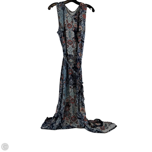 Dress Casual Maxi By Chicos In Blue & Orange, Size: L