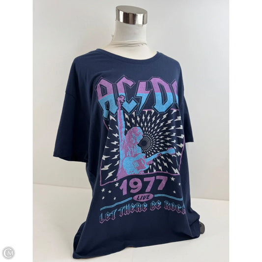 Top Short Sleeve By Time And Tru In Blue & Purple, Size: Xl