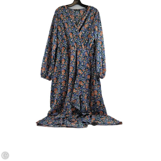 Dress Casual Maxi By Clothes Mentor In Blue & Orange, Size: Xl