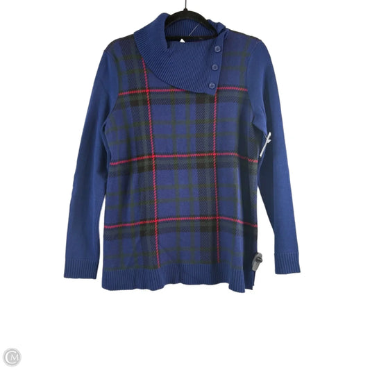 Sweater By Talbots In Blue & Red, Size: Mp