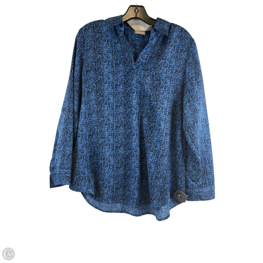 Top Long Sleeve By Chicos In Black & Blue, Size: M