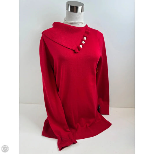 Top Long Sleeve By Cable And Gauge In Red, Size: M