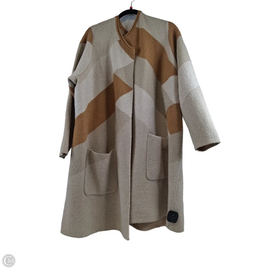 Sweater Cardigan By Denim And Company In Orange & Tan, Size: 3x