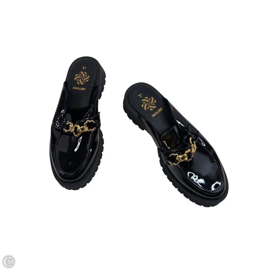 Shoes Flats By Sam And Libby In Black & Gold, Size: 9.5