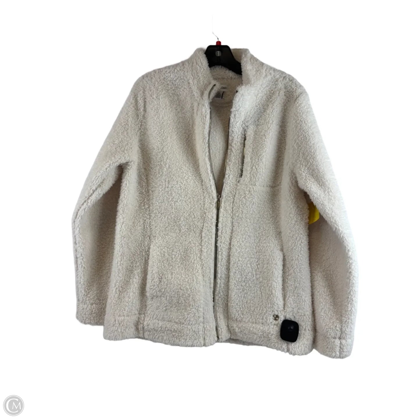 Jacket Faux Fur & Sherpa By Calvin Klein In Cream, Size: L