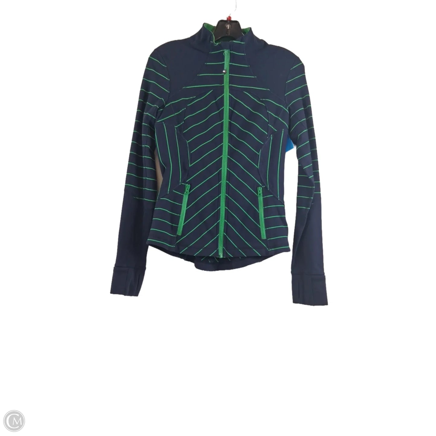 Athletic Jacket By Lululemon In Blue & Green, Size: 6