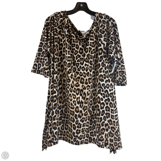 Top 3/4 Sleeve By Chicos In Animal Print, Size: Xl