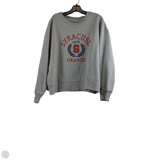 Athletic Sweatshirt Crewneck By Clothes Mentor In Grey & Orange, Size: Xl