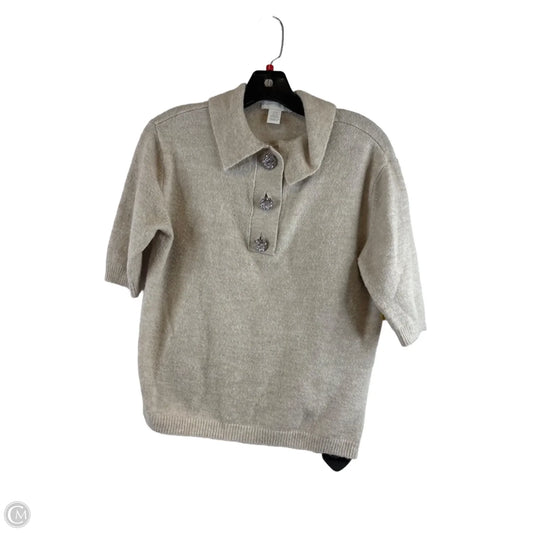 Sweater Short Sleeve By H&m In Beige, Size: Xs