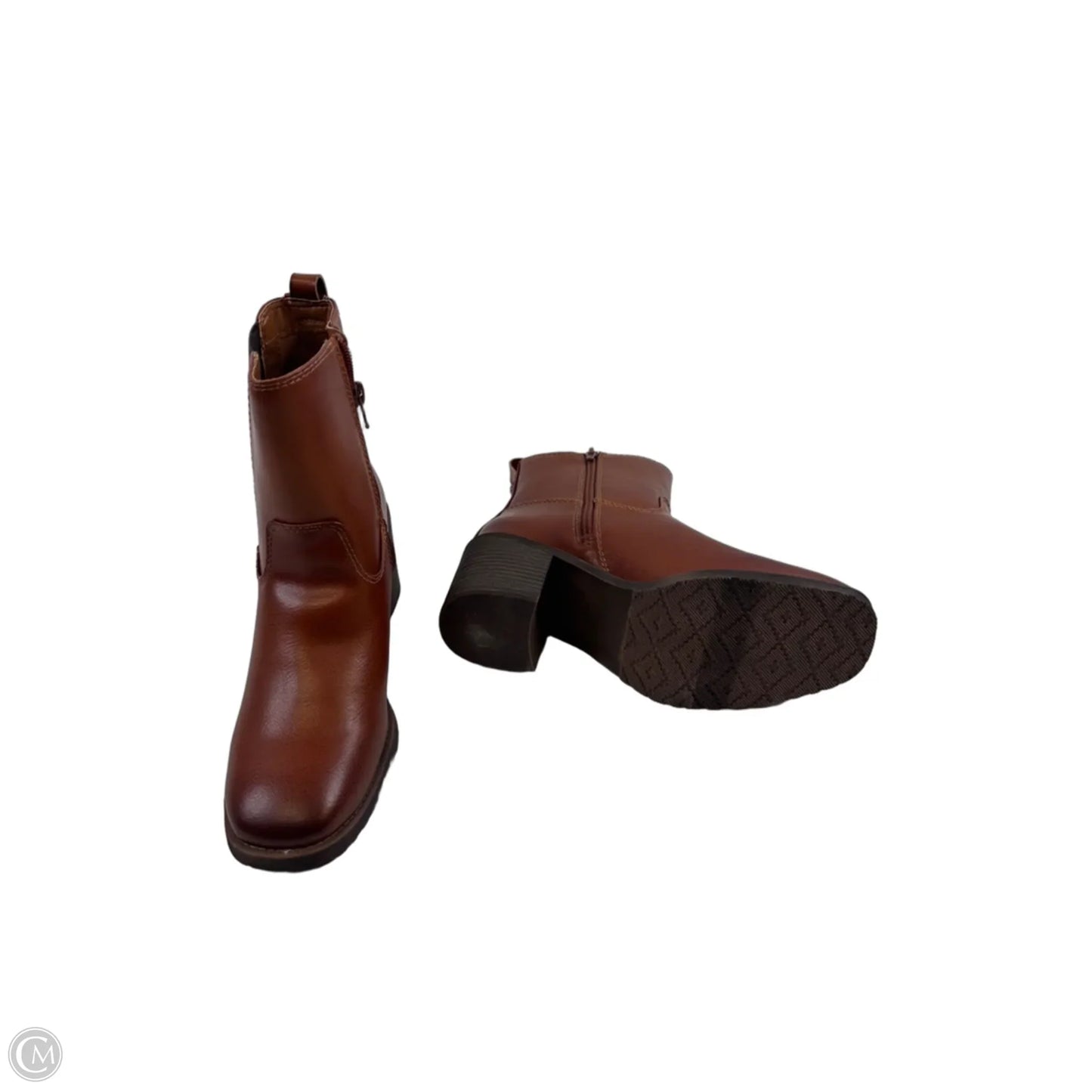 Boots Ankle Heels By Zodiac In Brown, Size: 8